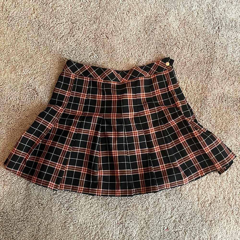 H&M pleated plaid skirt